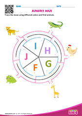 Alphabet Animals Maze F to J